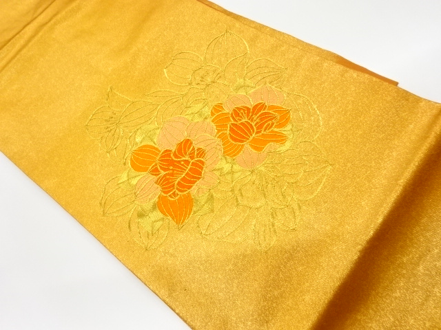 JAPANESE KIMONO / VINTAGE NAGOYA OBI / EMBROIDERY / FLOWERS